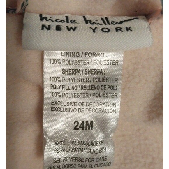 Nicole Miller Baby Girl's Winter Coat 24M Floral Ruffle Sherpa Lined Warm Cozy - Picture 4 of 5